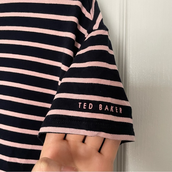 Ted Baker Striped Pink/Navy T-Shirt - Picture 5 of 5